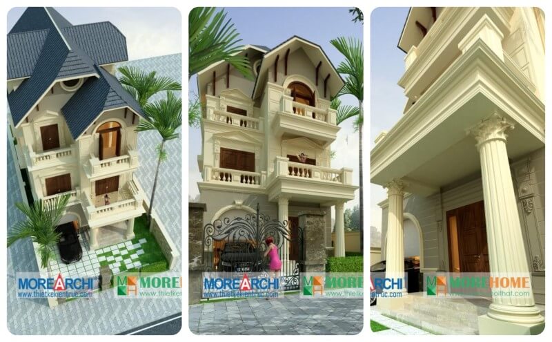 thiết kế biệt thự 3 tầng