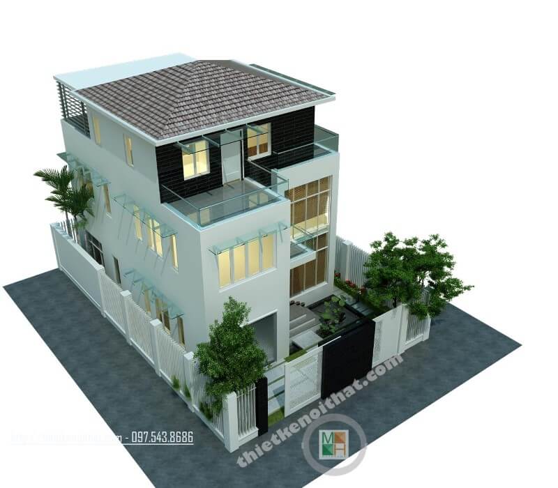 thiết kế biệt thự 3 tầng