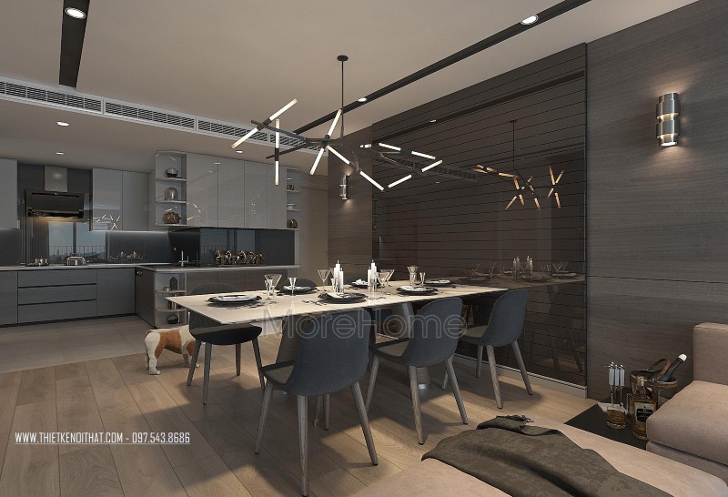Thiết kế nội thất phòng ăn hiện đại sang chảnh