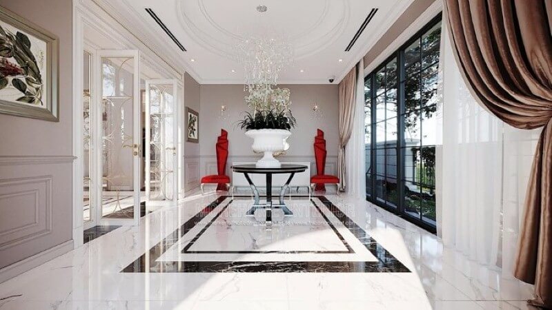 Ghế sảnh chờ tuyệt đẹp tựa như cánh hoa rực rỡ đang khoe sắc tạo điểm nhấn ấn tượng cho biệt thự, nhà phố. Mẫu nội thất biệt thự đẹp