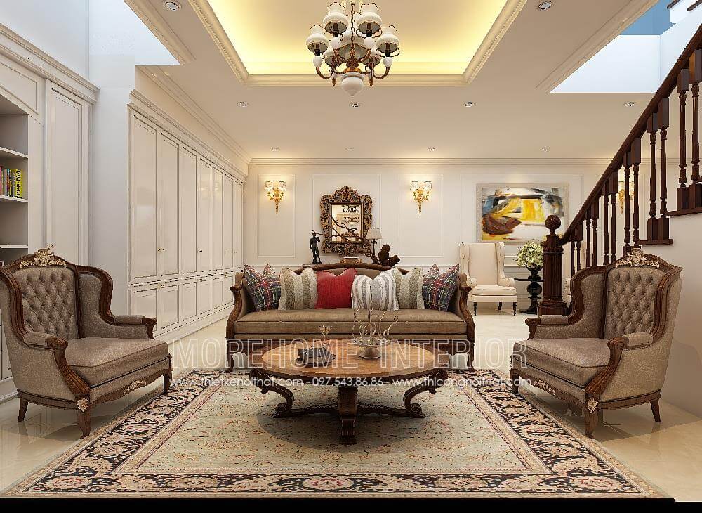 Moresofa gợi ý mẫu Sofa tân cổ điển đẹp cho phòng khách chung cư Mẫu nội thất biệt thự đẹp