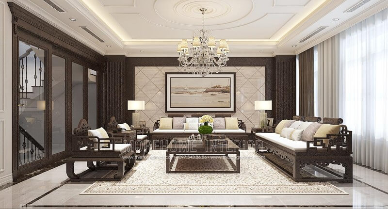 Phòng khách trở nên sang trọng, thu hút mọi ánh nhìn với mẫu Sofa tân cổ điển đẹp Thiết kế nội thất