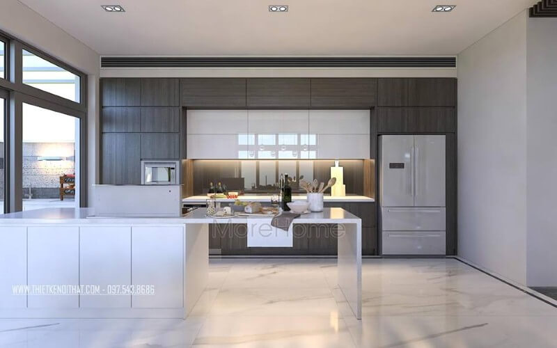 Thiết kế nội thất phòng bếp hiện đại, đẹp, sang trọng cho nhà phố, biệt thự. Thiết kế nội thất