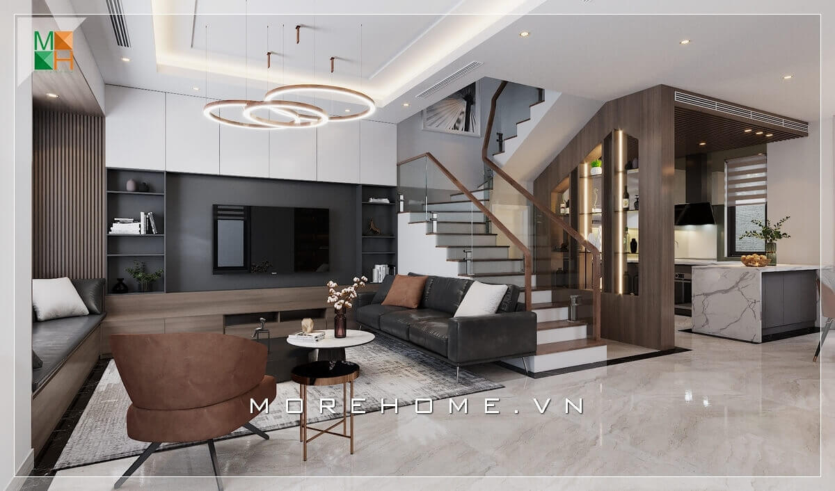 Trang trí nội thất phòng khách liền bếp đẹp cho biệt thự, nhà phố, căn hộ cao cấp. Thiết kế nội thất biệt thự tại Hà Nội