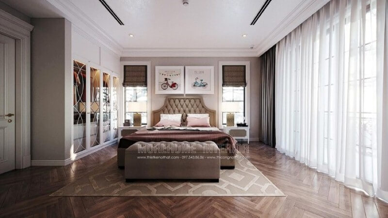 Tranh canvas treo tường hình xe đạp đẹp, đáng yêu cho phòng bé gái. Thiết kế nội thất biệt thự tại Hà Nội