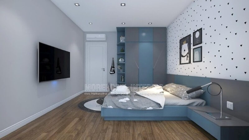 Tủ quần áo trẻ em với sắc màu đa dạng sẽ là lựa chọn độc đáo cho phòng bé Thiết kế nội thất bệt thự Hà Nội