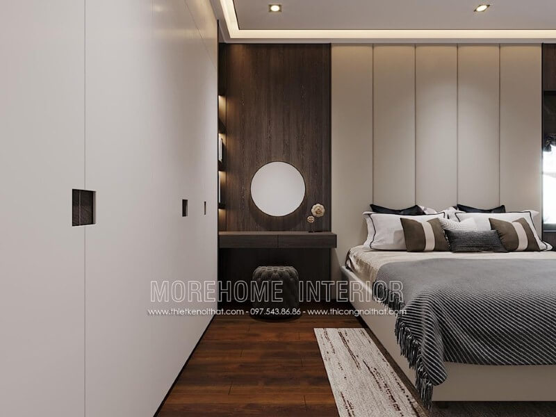 Tủ quần áo hiện đại đẹp sang trọng cho nội thất phòng ngủ. Thiết kế nội thất bệt thự Hà Nội